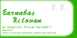 barnabas milovan business card